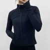 Yoga kläder långärmad beskuren sportjacka LU-38 Kvinnor Zip Fitness Winter Warm Gym Top ActiveWear Running Coats Workout Clothes Dr Otnaf