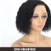 EDWAD 250% 밀도 흑인 여성을위한 컬리 13x6 레이스 전면 가발 인간 머리 사전 뽑은 짧은 밥 가발 브라질 처녀 머리 (8 인치)