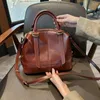 Evening Bags 2024 Winter Autumn Big Capacity Retro Tote Vegetable Tanned Cowhide Leather Women's Handbag Green Yellow Quality Shoulder Bag