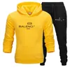 Fashionabla Autumn and Winter Mens Tracksuits Designer Hoodies Plus Fleece High Street Fashion Hooded Sweatshirt Pullover Long Pants