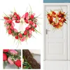 Dekorativa blommor Hjärtform Dörrkrans 40 cm Hjärtformad Garland Creative Simulation Tulpan Flower Valentine Day Wedding Decor