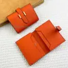 Topp original läderdesignerkorthållare Fashionabla passskydd med orange plånbok för kvinnor och män Lady Card Bags Purse Case2024