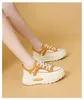 Casual Shoes Woman's Spring Autumn Leather Sports Thick Bottom Non Slip Hateble Fashionable Board Elevator