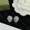 Clous en cristal complet femmes boucles d'oreilles en diamant boucles d'oreilles tête de Lion pour dame Designer marque Stud