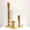 Golden Candlestick Candle Holder Resin Plated Surface Melt Shape Wedding Centerpieces Dining Table Home Furnishing Decoration 240314