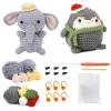 Knitting TPRPYN DIY Crochet Animal Kit Amigurumi dinosaur penguin fox dog elephant Crochet kits for Beginner with Yarn Hook Accessories