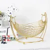 Baskets Hammock Shaped Fruit Vegetable Basket Woven Iron Wire Fruit Snack Bread Food Vegetables Storage Hamper Serving Display Tray