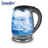 Стеклянный чайник Schaar 1,7 л, сохраняющий здоровье, электрический чайник со светодиодной подсветкой, 2000 Вт, быстрое кипячение воды, автоматическое отключение без BPA Sonifer