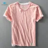 Men Summer Fi Japan Style Gamboo Cott Solid Color Shirt Shirt T-Shirt Male Disual Disual Simple Thin Tee Tshirts 66rz#