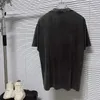 bパリ修正ハイバージョン24SS洗浄古いフィルムレター印刷された男女のための半袖Tシャツ