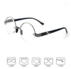 Lunettes de soleil anti-lumière bleue dioptrique lunettes cadre rond rétro haute définition cristal verre de lecture anti-fatigue presbytie lunettes