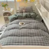 Literie nordique en coton délavé, couette avec taie d'oreiller, housse de couette, ensemble de linge de lit simple, Queen Size