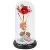 Decorative Flowers Rose Flower In Glass Dome Battery Powered Artificial LED Lamp Romantic Ambiance Light For Valentines Day Gift