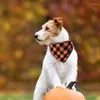 Dog Apparel Halloween Cat Bandana Pumpkin Pattern Triangular Scarf With Hat Washable Bib Costumes Decoration Accessories