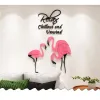 Adesivos de parede flamingo nórdico 3d, adesivo para sala de estar, quarto infantil, varanda, quarto, decoração de casa, papel de parede autoadesivo