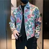 2023 Autumn Hafted Jacquard Bomber Jacket Men Fi Lapel Casual Social Streetwear Kurtki Busin Windbreaker Płaszcz Z4JS#