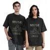 Vintage ons t shirt muse löst t-shirts rockband nyhet tshirt för män sommar y2k retro mönster topp tees o1ff#