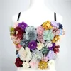 Women's Tanks 3D Floral Bustier Crop Top Wedding Party Club Bra Tops Sling Corset Festival Outfit Rave Elegant Sweet