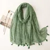 SARONGS Fashion Fashion Green Polka Tassel Adhesivo Talaveno Viajamiento Seaside Holiday Sunshine Bolsa de chal Foulards Snow 240325