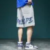 S-6XL Pantalones cortos para hombres grandes Verano Coreano Fi Pantalones cortos de baloncesto grises Harajuku High Street Ropa para hombres Pantalones de chándal con estampado para hombres g3fA #