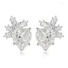 Stud Earrings S925 Silver High Carbon Diamond One Carat Heart Shaped Love Classic Versatile Earring Jewelry