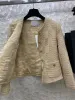 2024 Autumn/Winter High end New Women's Round Neck Thick Tweed Fashion Elegant Retro Silk Lining Short Coat