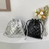 2024 Lente nieuwe high-end gevoel bundeltas luxe damesmode lingge chain bucket bag enkele schoudertas