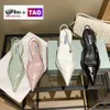 5S com caixa das mulheres vestido sapatos verão couro escovado estilingue de salto alto bombas de luxo designer sandálias senhora sapato tamanho 34-40