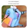 Harnais Sac à dos pour chien de petite et moyenne taille, harnais pour chien avec laisse, ensemble de poitrine pour chien, collier pour chien, sac de collation pour chat, accessoires pour animaux de compagnie, sacoche