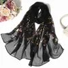 Sarongs Sommer Strand Sonnenschein Schutz Chiffon George Schal kleine Blumen Frauen Foulard Schalbandana Elegant dünn atmungsaktiv 24325