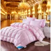 Parure de lit 100% coton en duvet de canard d'oie, ensemble de lit double, Queen, King, blanc, rose, café, couverture épaisse et chaude