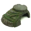 Декор Терраса-амфибия в виде черепахи с присосками, пещера-укрытие, небольшие треугольные ступеньки для лазания, танк-черепаха, ландшафтное украшение