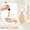 Rails 50PCS Oval Wood Engraving Blanks Unfinished Wooden Key Ring Key Tag For DIY Gift Crafts (Oval)