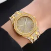 Luxusmenschen Watch Women Hip Hop Trendsetter Octagonal Full Diamond Dial mit Kalender Stahlgürtel Liebe Leder Diamant Fashion Star Watch