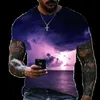 2023 Summer New Men's Overdized T-shirt Casual Lightning Cool 3D Digital Printed T Shirts For Men Short Sleeve Tee Free Ship N57Z#