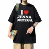 Ik Liefde Jenna Ortega t-shirt Tops Zomer Heren Hip Hop Losse Korte Mouw Tees Mannen Vrouwen Fi Casual oversized Eu Size T-shirt I6cr #