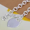 Chaîne beau cadeau de Saint Valentin bijoux plaqué argent Bracelet coeur charmant mignon cadeau pour femme chaîne de mariage belle fille 24325