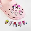 Anime charms grossist barndomsminnen söt rosa melodi tecknad charms skon tillbehör pvc dekoration spänne mjuk gummi clog charms snabb fartyg