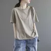 Leisure and Artistic Versatile Round Neck Short Sleeved T-shirt for Womens Summer New Loose Fashionable Outerwear Top Women