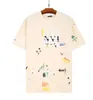 ブランドメンズと女性Tシャツ100％コットンハンド塗装インクスプラッシュグラフィティレター緩んでいる短い袖の丸いネックTシャツ特大TシャツTシャツTEEトップス