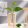 使いやすい花瓶木製フレーム水耕栽培花瓶シンプルなデザインデスクトップ装飾