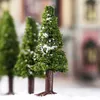 装飾的な花15 PCSワイヤークリスマスツリーサンドトレイモデルの風景偽の木ミニチュア耐久性のあるスポンジ混合松の風景