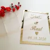 Kissen benutzerdefinierte Braut Bräutigam Name Mirror Rahmen Hochzeitsschilde Personalisierte transporantierende Acrylschildplatte mit Nagelparty -Dekor -Gefälligkeiten