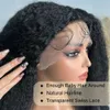 SOKU Afro Front Wig Synthetic T Part HD Transparent Lace Blends Kinky Straight Curly Ends Voluminous Bouncy Hair 20 Inch Natural Heat Friendly Black Women Must