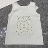 24 jaar lente/zomer nieuwe kleine vorm ontwerp driedimensionale handdoek massaal geborduurde hete diamant mouwloze gebreide tanktop4