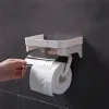 Suporte de papel higiênico transparente, rolo de papel higiênico, acessórios de tecido, montagem na parede, acessórios de cozinha e banheiro, autoadesivo