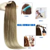 Extensies Recht Clip In Extensions van echt haar Zwart Lichtbruin Honing Ombre Balayage Natuurlijke haarstukken voor vrouwen met clips 120g