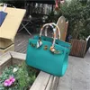 Genuine Leather Bk Family Handbag Lake Water Green Litchi Grain Real Bag Women's Handbag Soft Large Capacity Women's Bag Fashion One-shoulder Diagonal Bag