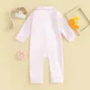 Pudcoco Born Baby Boy Girl Salik Pajama Pajama Prompbuits с длинным рукавом пуговица вниз по пижам пижа