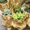 Kits Hars Bloempot Creatieve Simulatie Hout Groene Plant Ingemaakte Kleine Vaas Desktop Decoratie Woondecoratie Outdoor Tuin Ambachten